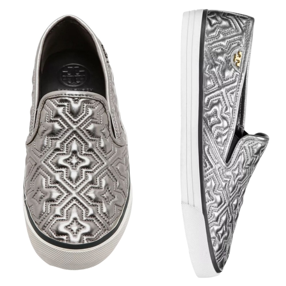 Tory Burch Silver Slip-On Women's Shoes